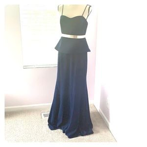 Royal blue attached peplum dress